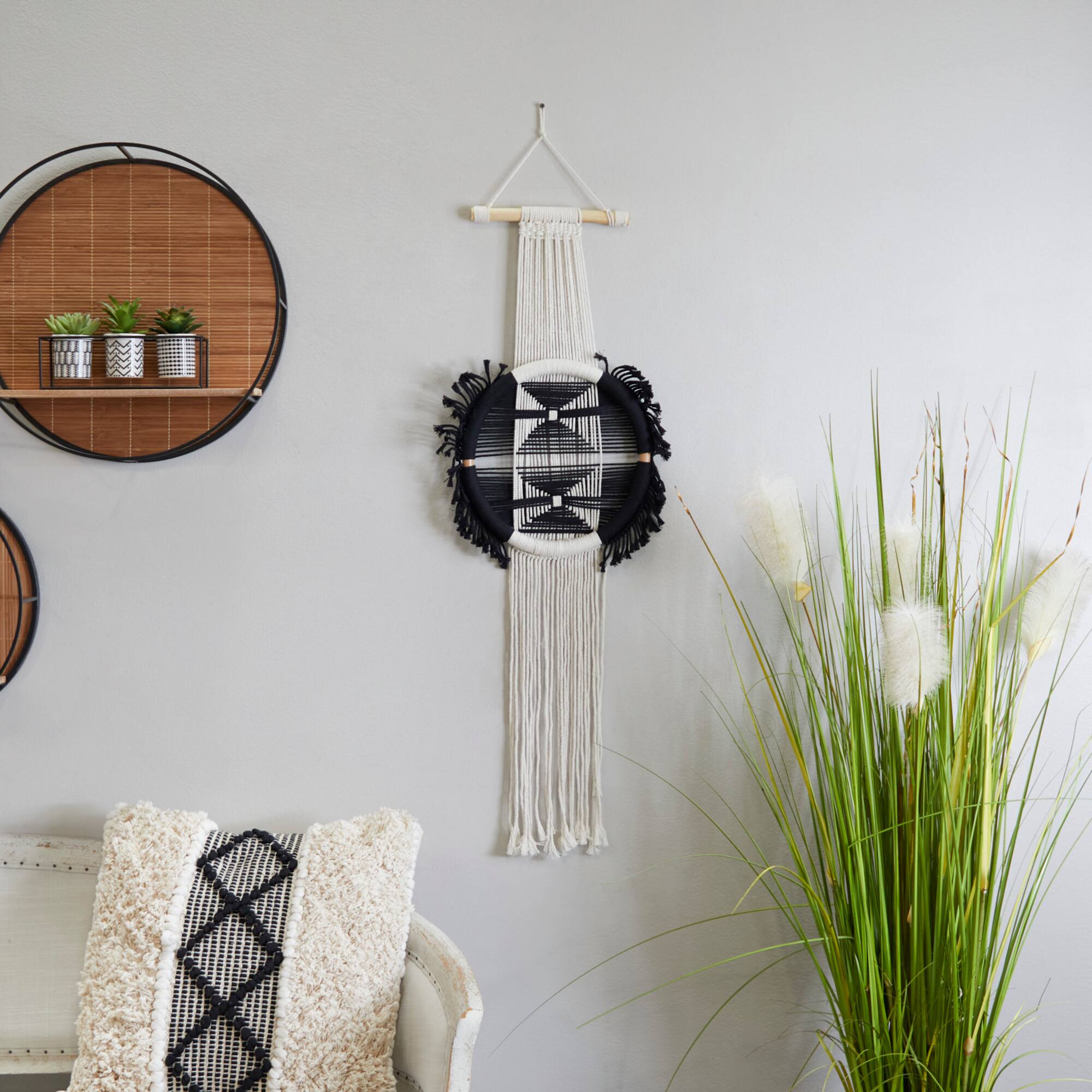 Black Fabric Bohemian Wall Decor, 15" x 1" x 50"